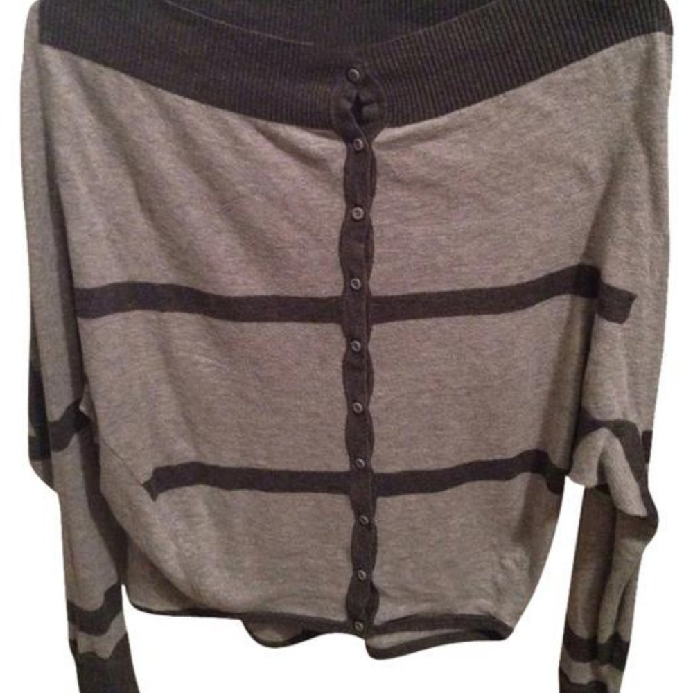 Lululemon After Class Cardigan Sweater Gray Stripe